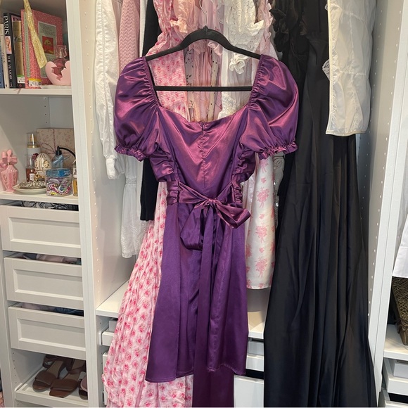 Purple silk dress - Picture 2 of 5